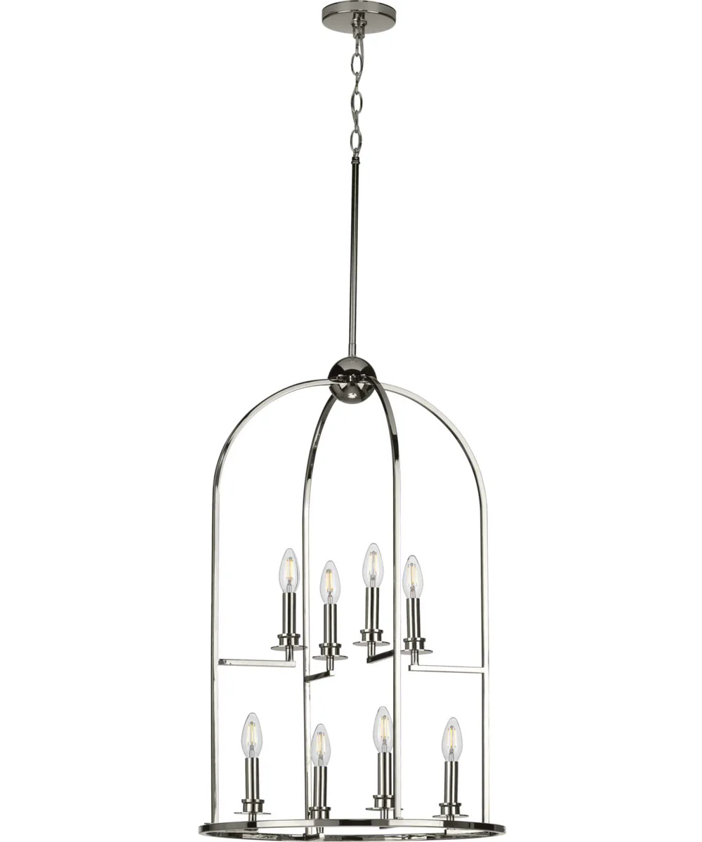 Seneca 8-Light Farmhouse Pendant Light Polished Nickel - Image 7