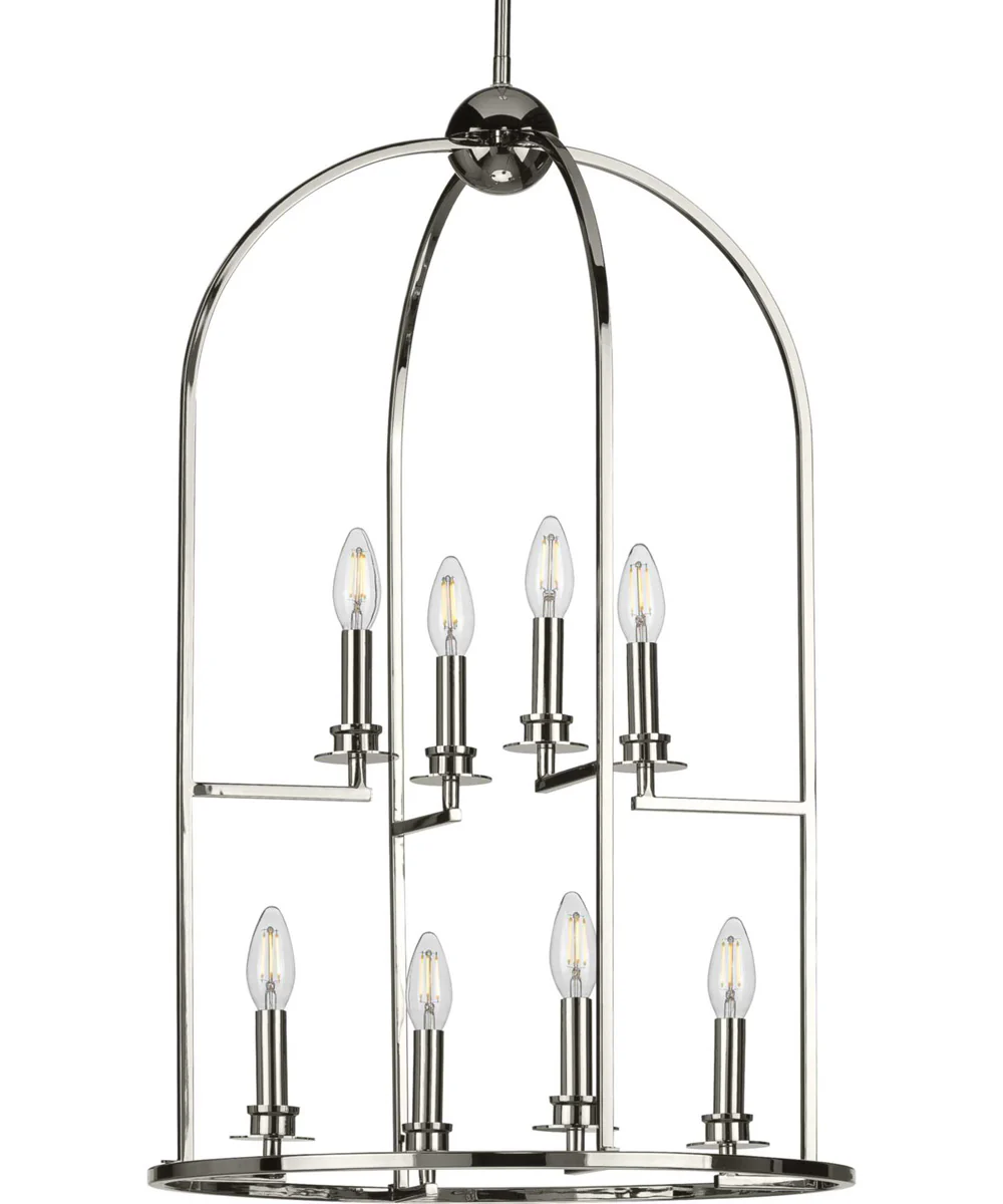 Seneca 8-Light Farmhouse Pendant Light Polished Nickel - Image 8