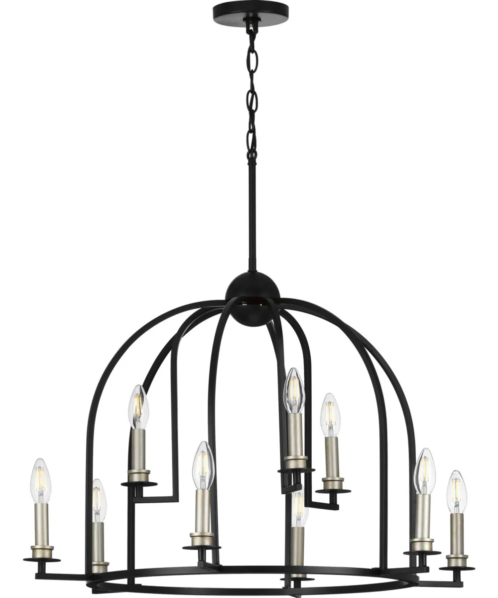 Seneca 9-Light Farmhouse Chandelier Light Matte Black - Image 3