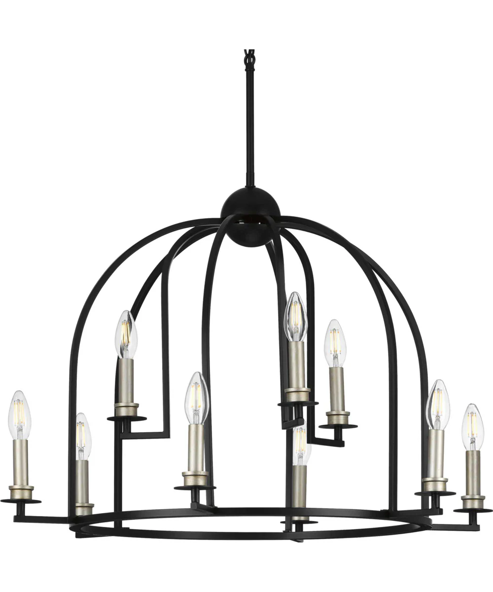 Seneca 9-Light Farmhouse Chandelier Light Matte Black - Image 4