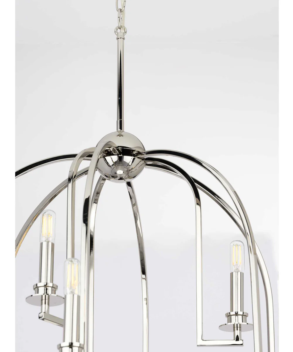 Seneca 9-Light Farmhouse Chandelier Light Polished Nickel - Image 3