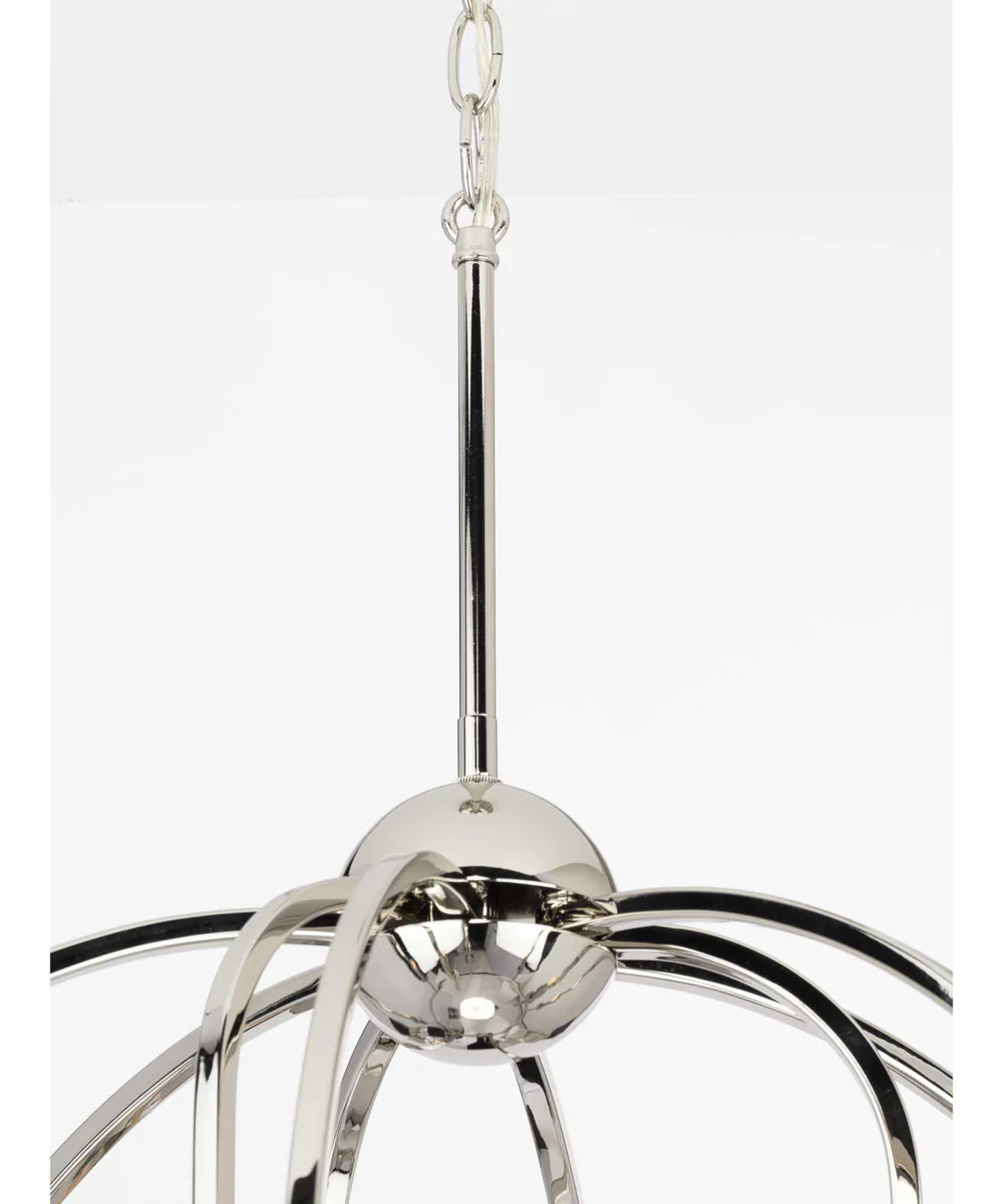 Seneca 9-Light Farmhouse Chandelier Light Polished Nickel - Image 4