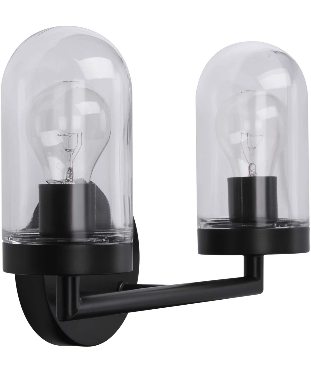 Signal 2-Light Clear Glass Coastal Bath Vanity Light Graphite - Image 3