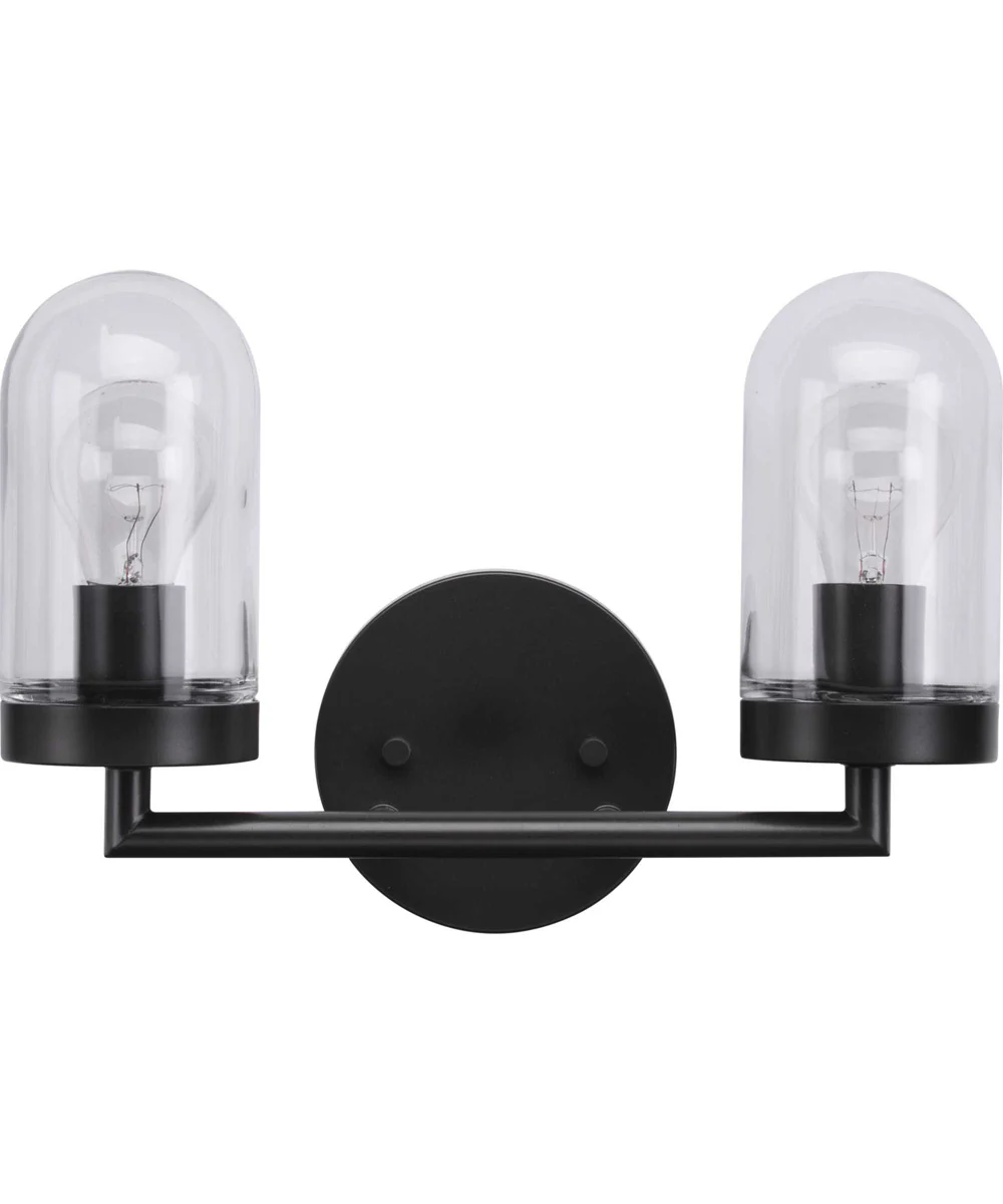 Signal 2-Light Clear Glass Coastal Bath Vanity Light Graphite - Image 5