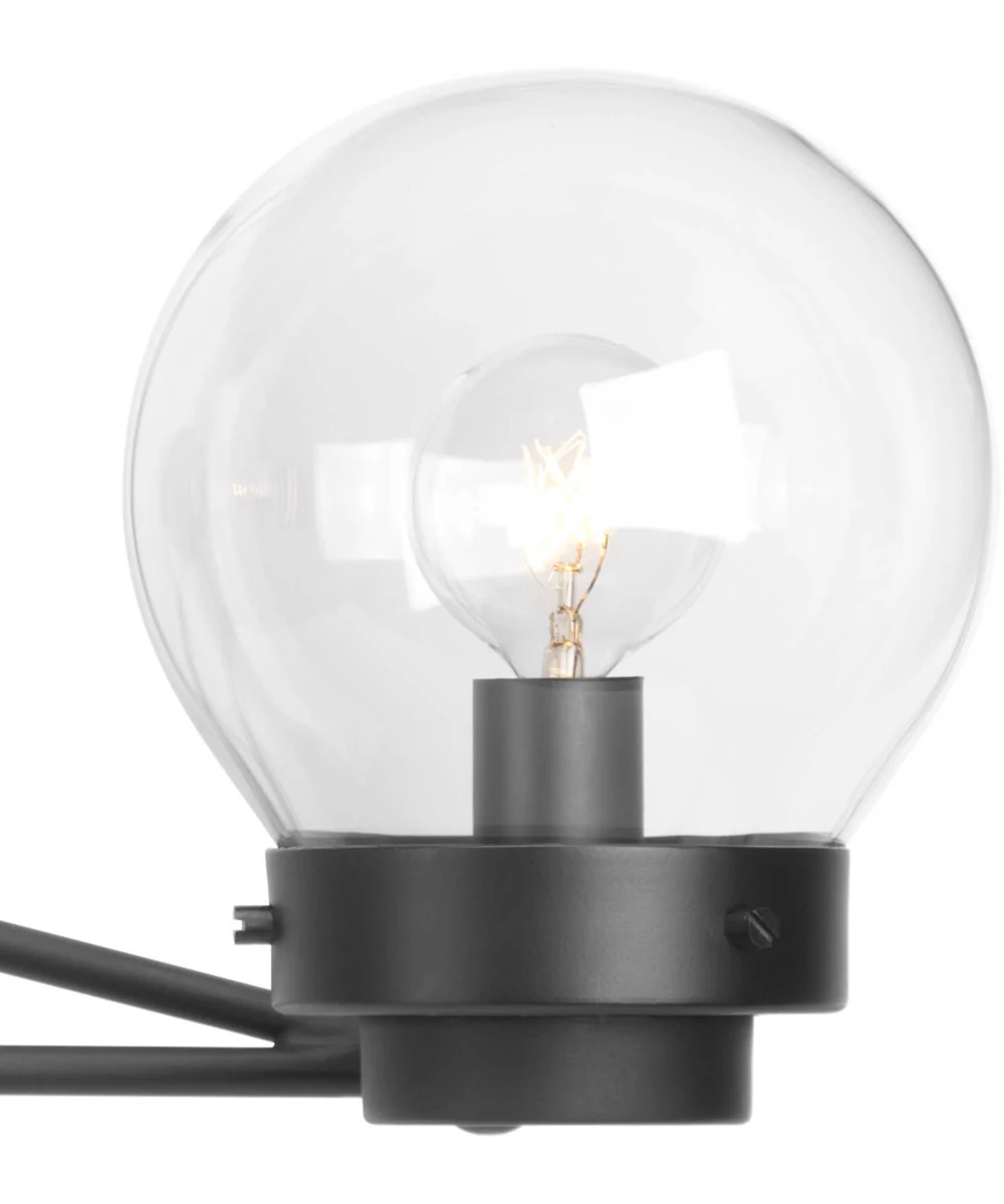 Spatial 1-Light Clear Glass Global Bath Vanity Light Matte Black - Image 3