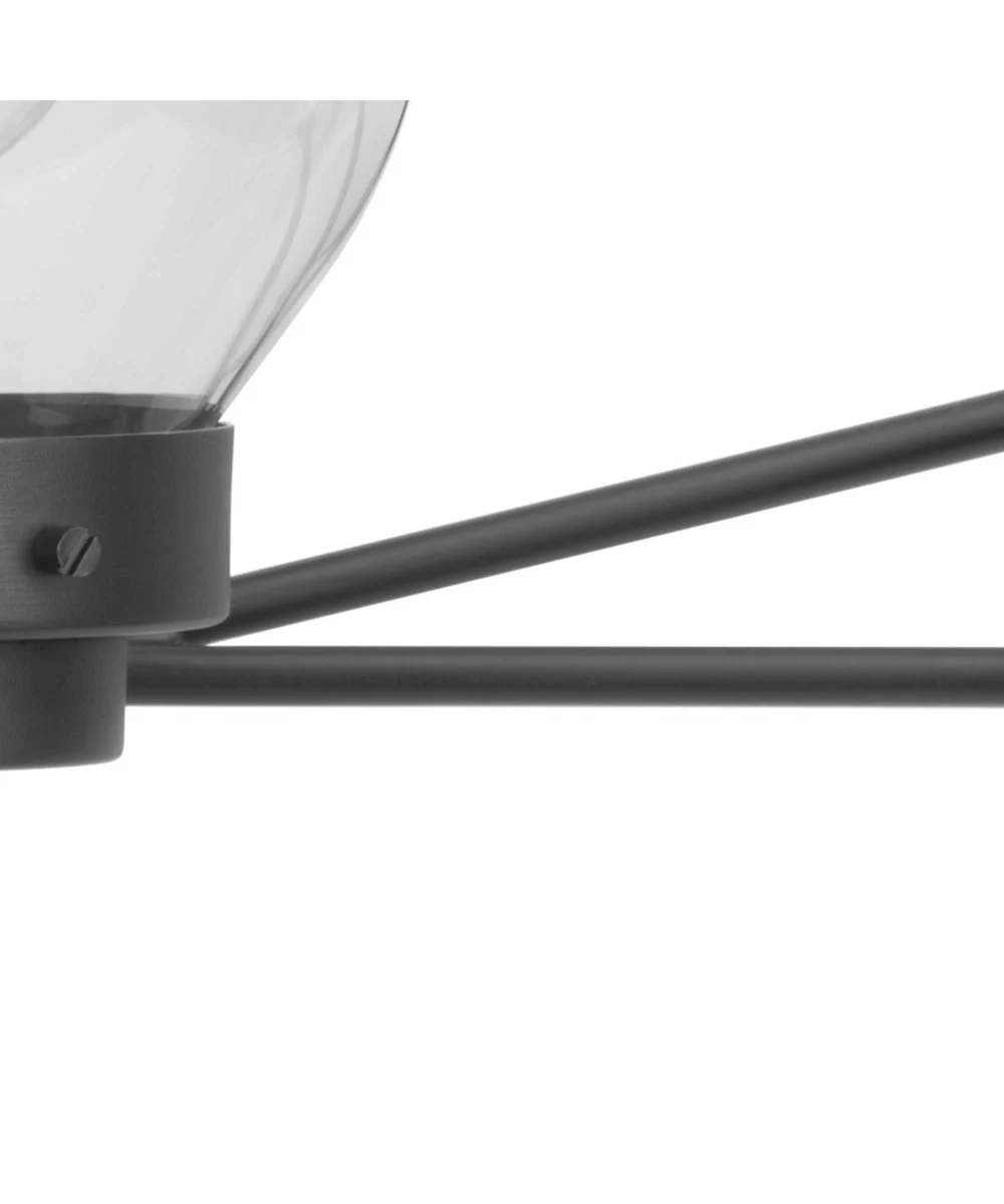 Spatial 4-Light Clear Glass Global Bath Vanity Light Matte Black - Image 6