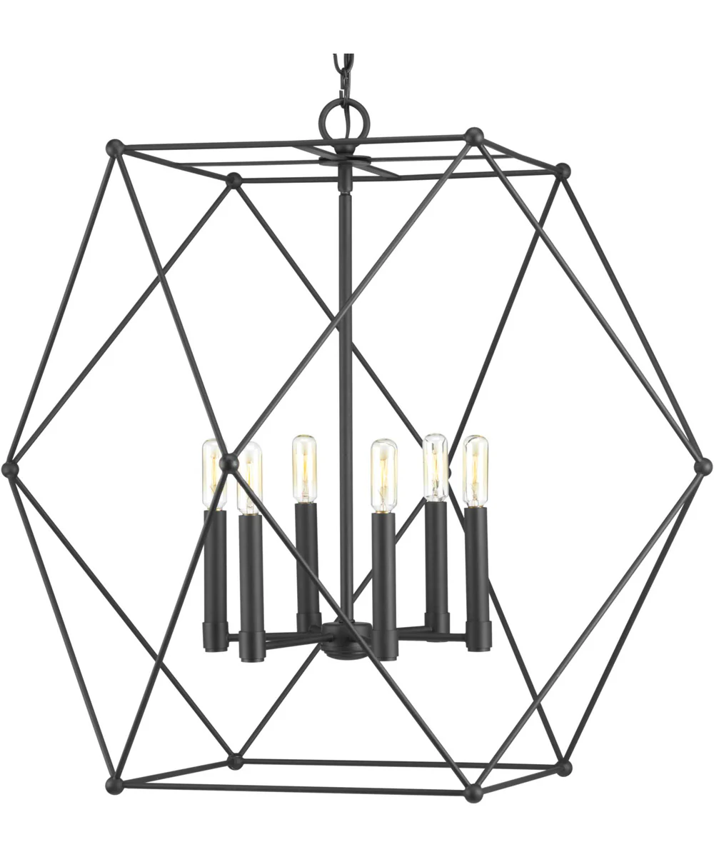 Spatial 6-Light Global Pendant Light Matte Black