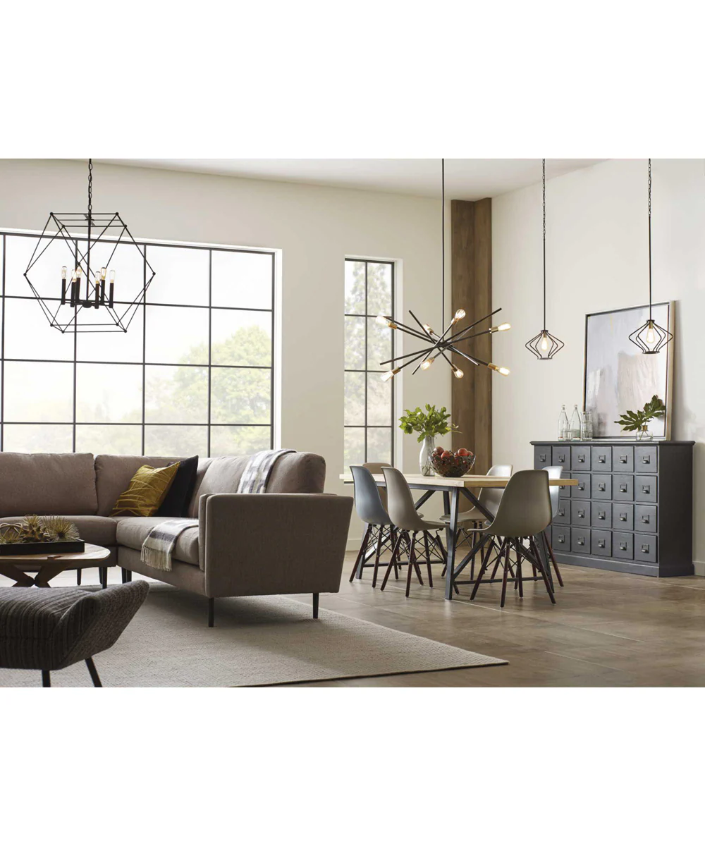 Spatial 6-Light Global Pendant Light Matte Black - Image 3