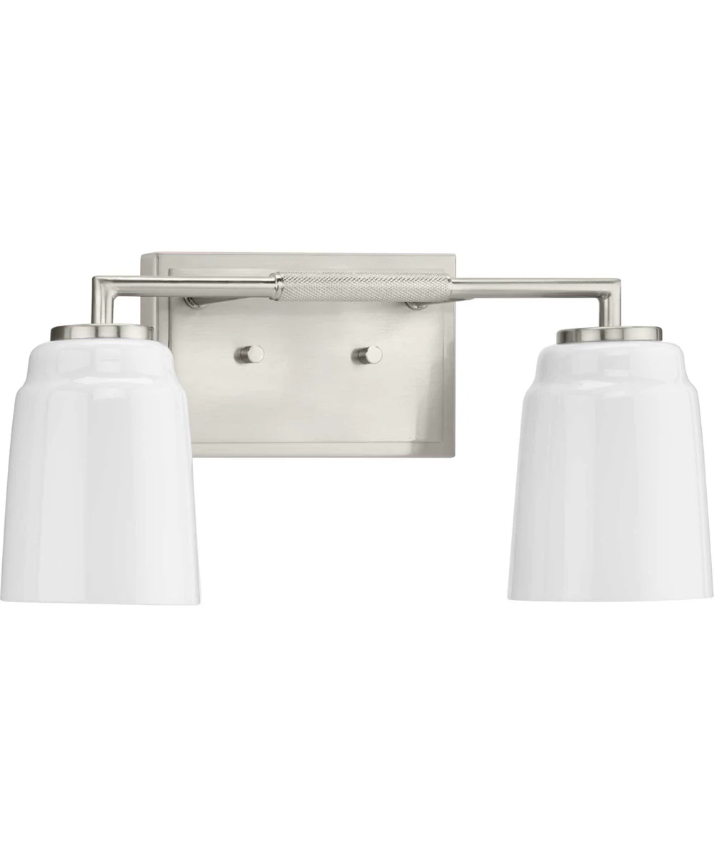 Spenser 2-Light Industrial Vanity Light Brushed Nickel
