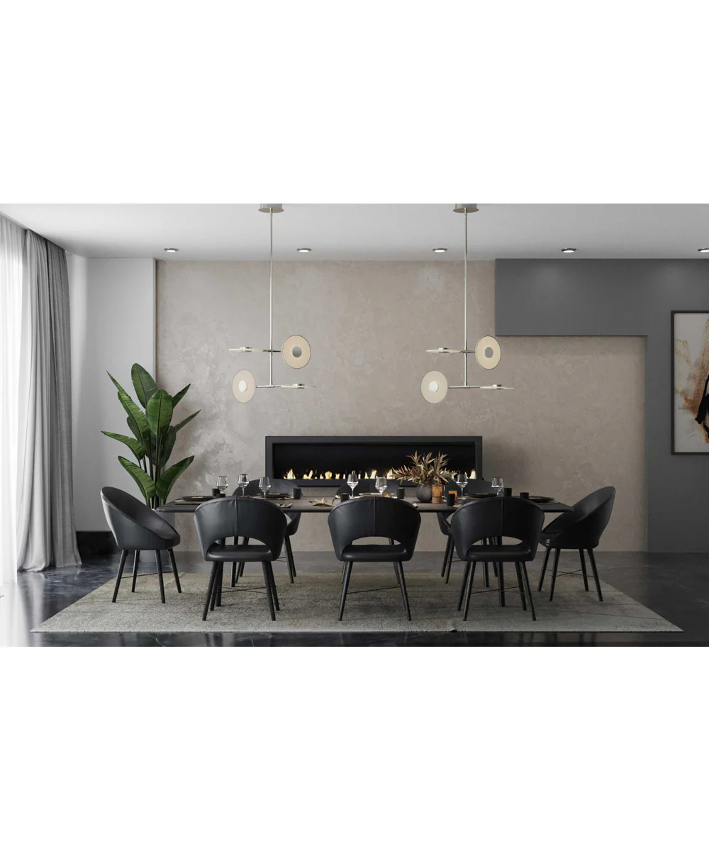 Spoke LED 4-Light Modern Style Hanging Chandelier Light Brushed Nickel - Image 2
