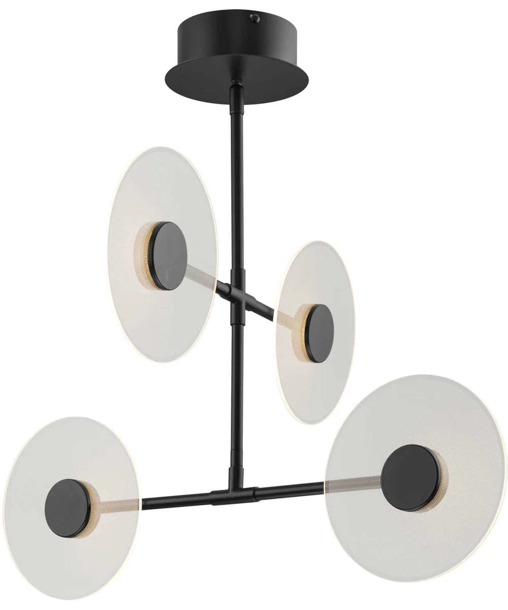 Spoke LED 4-Light Modern Style Hanging Chandelier Light Matte Black - Image 5