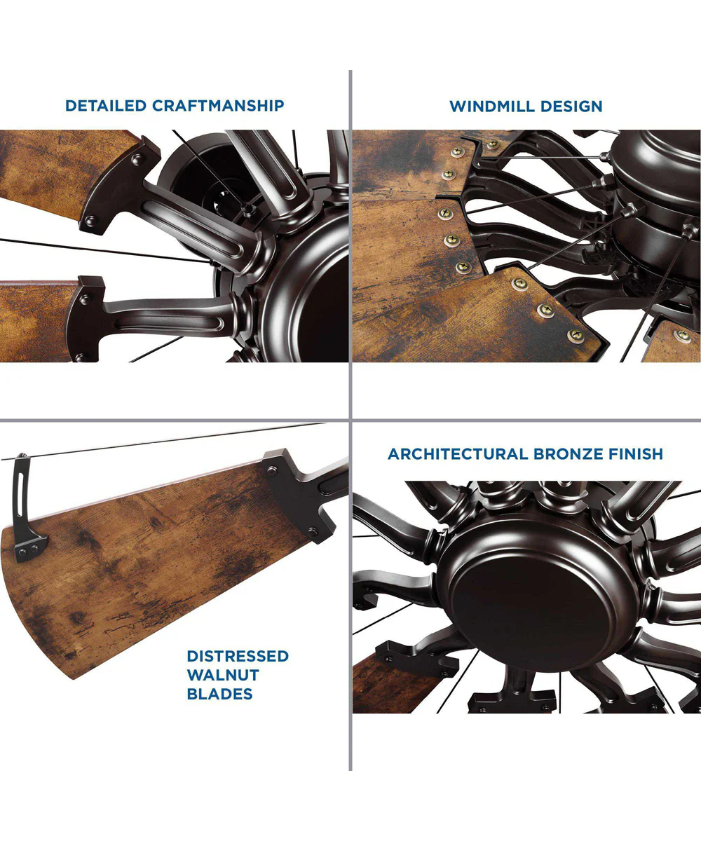 Springer 52-Inch 12-Blade DC Motor Farmhouse Windmill Ceiling Fan Architectural Bronze - Image 11