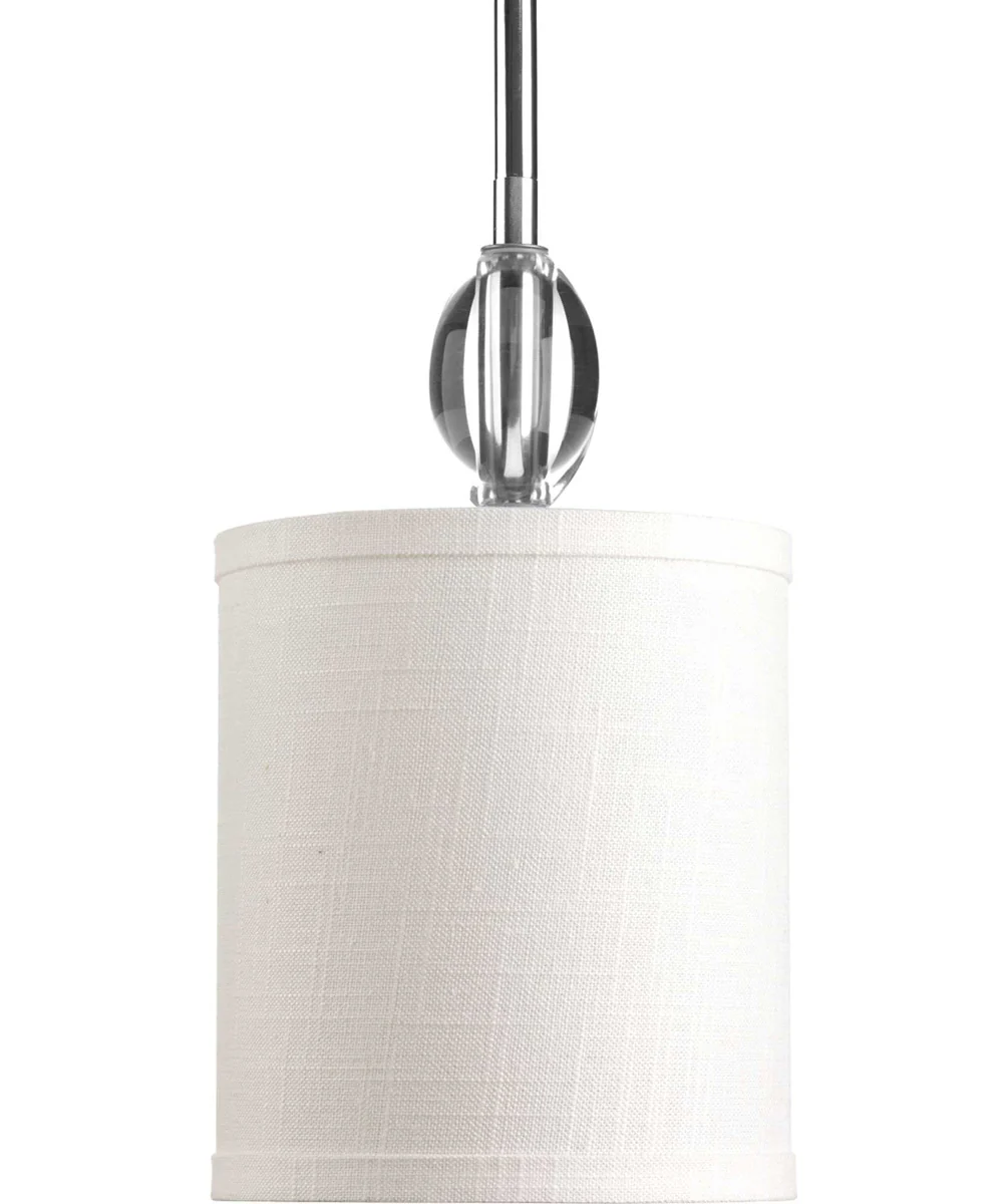 Status 1-Light Off-White textured Shade Coastal Mini-Pendant Light Polished Chrome - Image 5