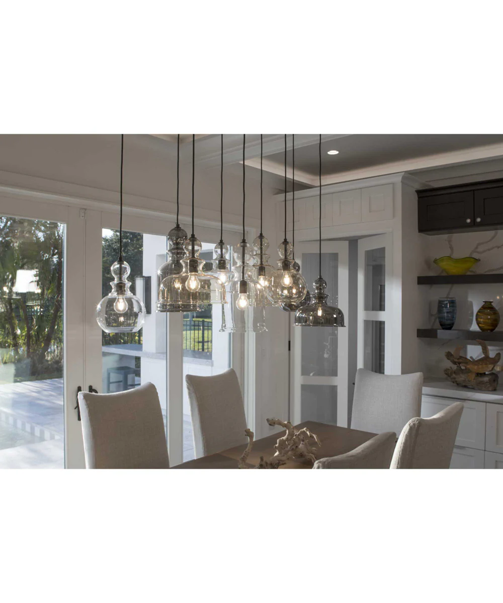 Staunton 1-Light Champagne Glass Global Pendant Light Antique Bronze - Image 5