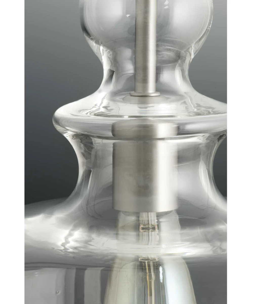 Staunton 1-Light Clear Glass Global Pendant Light Brushed Nickel - Image 7