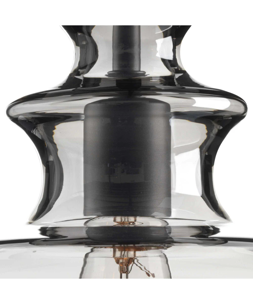 Staunton 1-Light Smoke Glass Global Pendant Light Graphite - Image 7