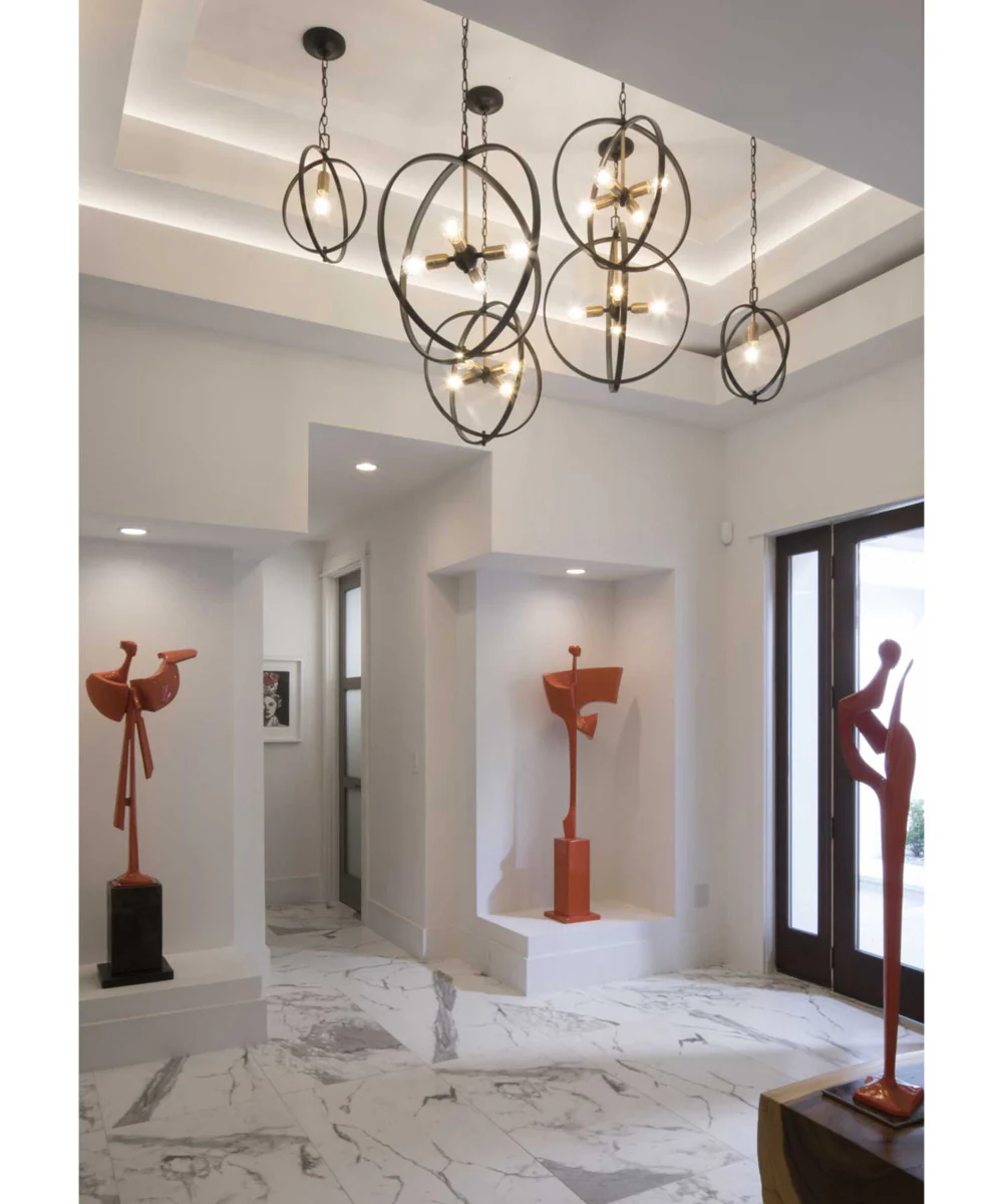 Swing 4-Light Global Pendant Light Antique Bronze - Image 2