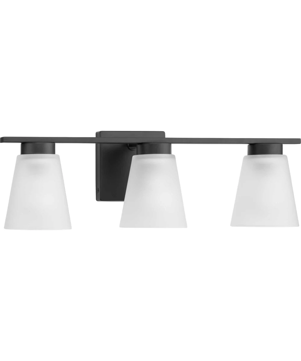 Tanner 3-Light Transitional Vanity Light Matte Black