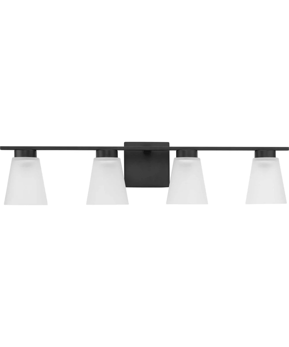 Tanner 4-Light Transitional Vanity Light Matte Black