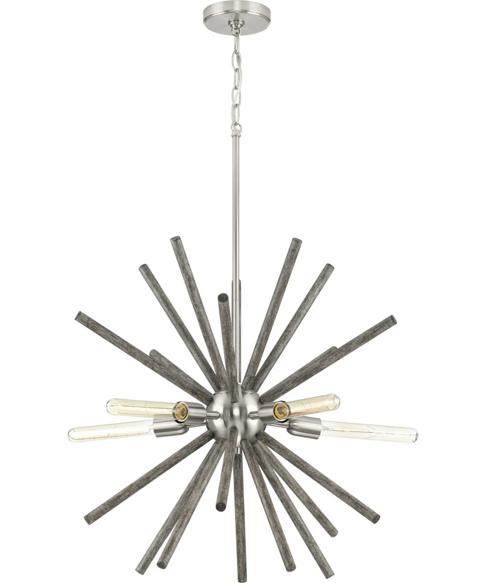 Thorpe 5-Light Mid-Century Modern Style Chandelier Light Brushed Nickel - Image 5