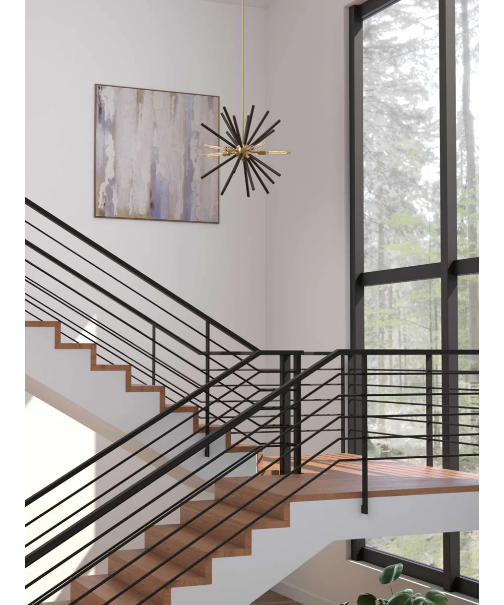 Thorpe 5-Light Mid-Century Modern Style Chandelier Light Satin Brass - Image 2