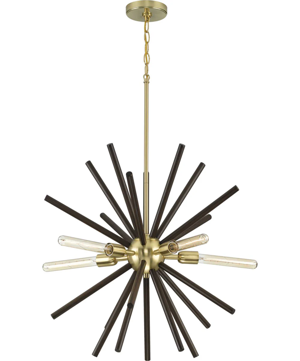 Thorpe 5-Light Mid-Century Modern Style Chandelier Light Satin Brass - Image 4