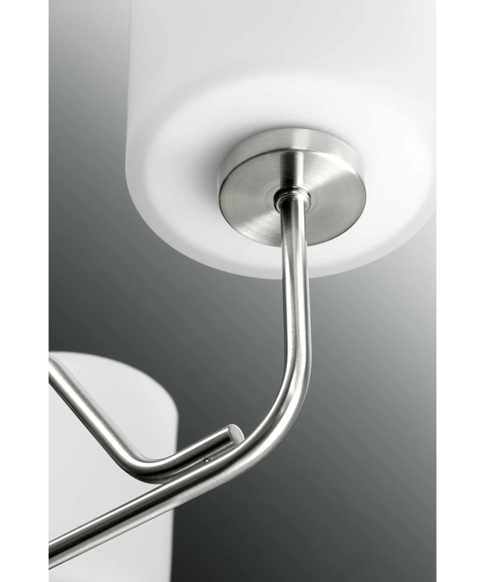 Tobin 5-Light Etched White Glass Modern Chandelier Light Brushed Nickel - Image 3