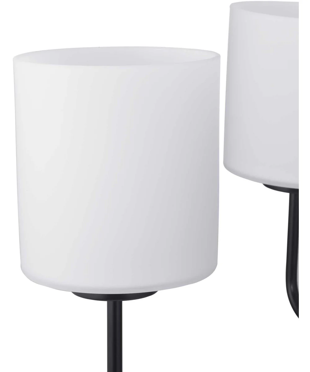 Tobin 5-Light Etched White Glass Modern Chandelier Light Matte Black - Image 9