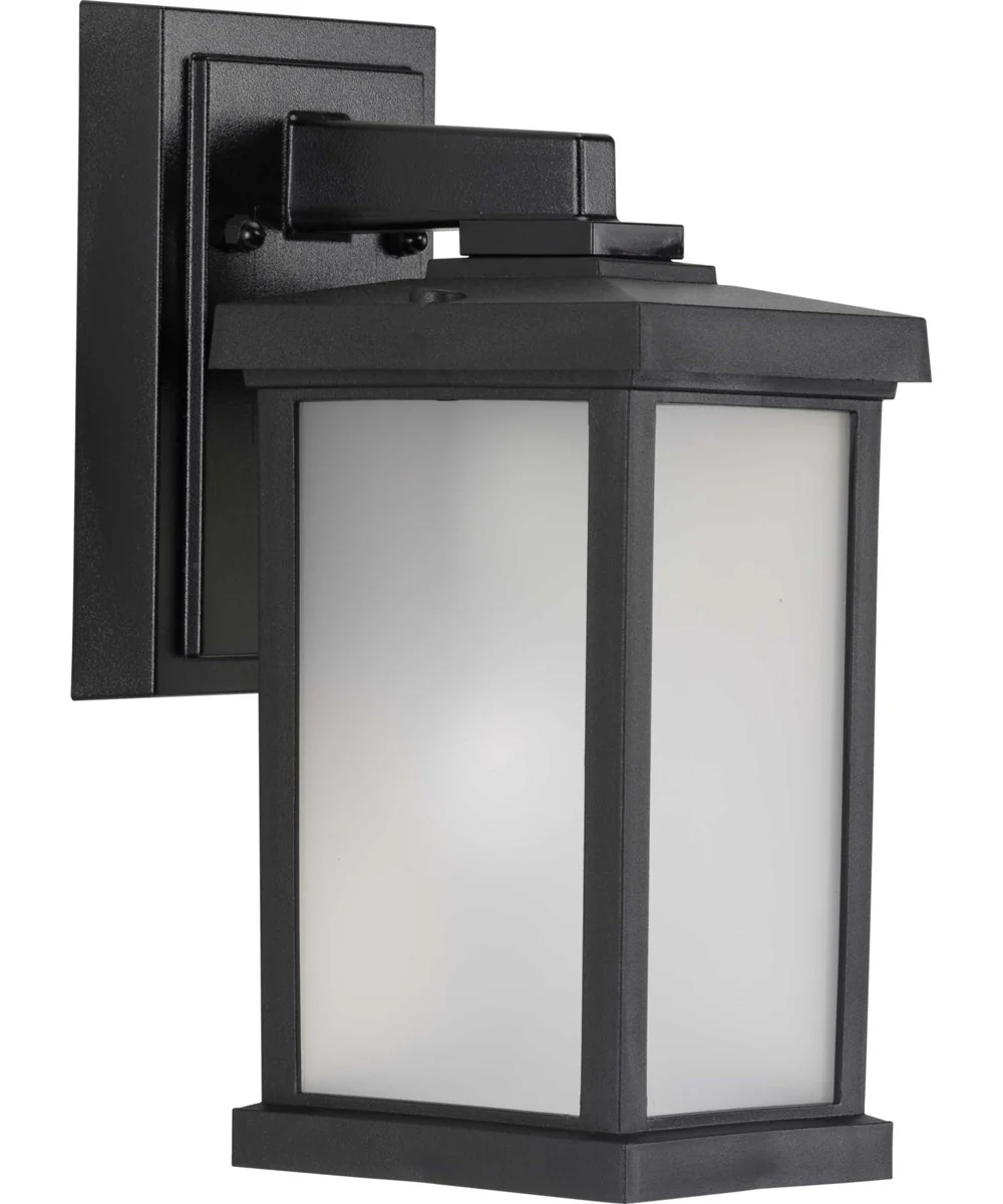 Trafford Non-Metallic Lantern  1-Light Frosted Shade Traditional Outdoor Wall Lantern Light Textured Black - Image 3