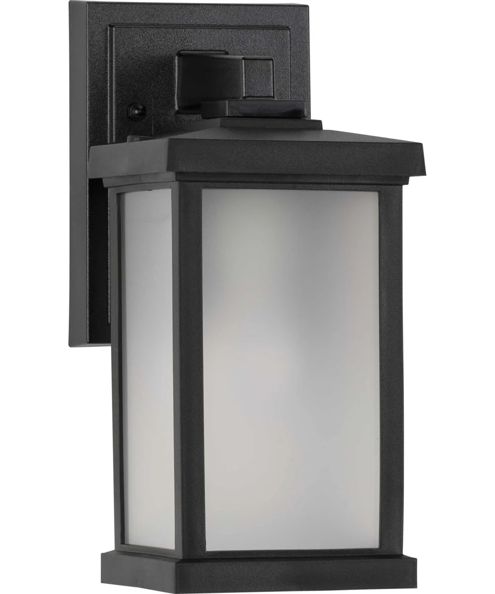 Trafford Non-Metallic Lantern  1-Light Frosted Shade Traditional Outdoor Wall Lantern Light Textured Black - Image 5