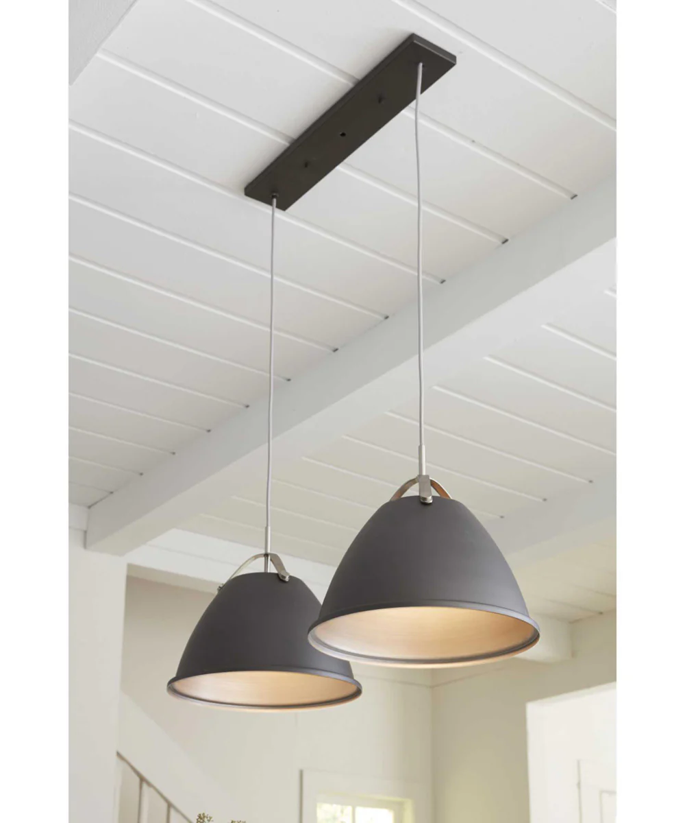 Tre 1-Light Metal Shade Coastal Pendant Light Graphite - Image 2