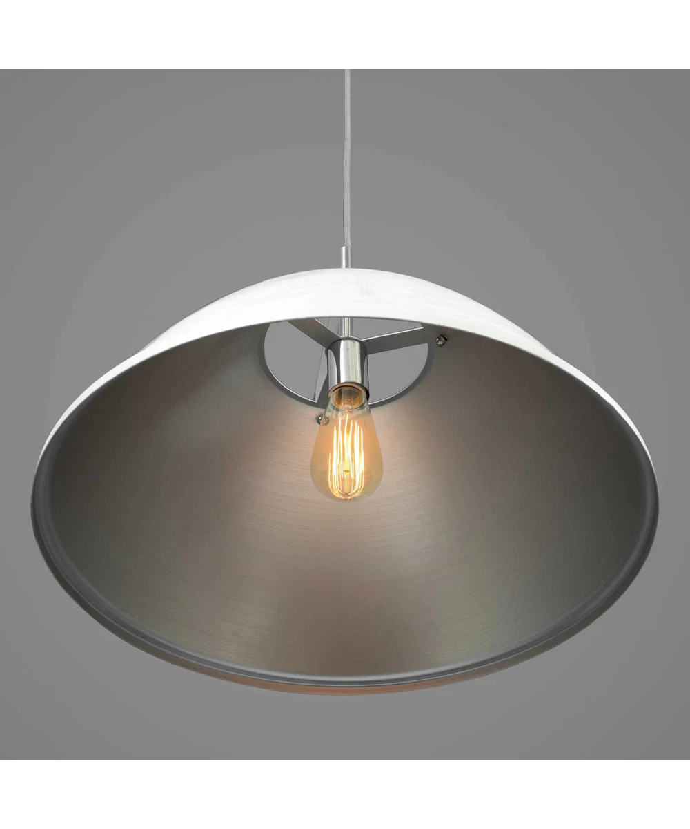 Tre 1-Light Metal Shade Coastal Pendant Light White - Image 4