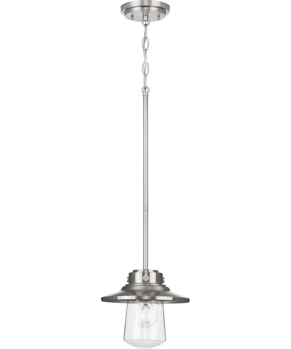 Tremont 1-Light Clear Seeded Glass Farmhouse Style Hanging Mini-Pendant Light Stainless Steel - Image 4