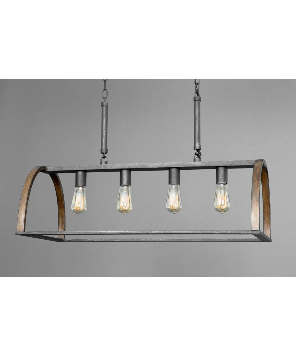 Trestle 4-Light Farmhouse Chandelier Light Gilded Iron - Image 11