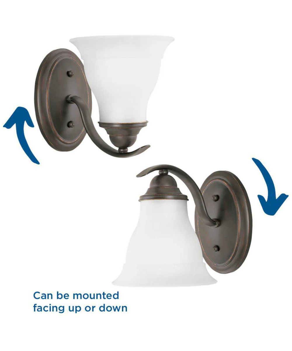 Trinity 1-Light Etched Glass Traditional Bath Vanity Light Antique Bronze - Image 3