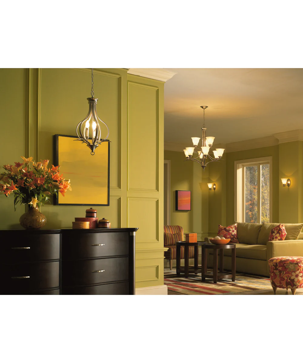 Trinity 1-Light Etched Glass Traditional Bath Vanity Light Brushed Nickel - Image 2