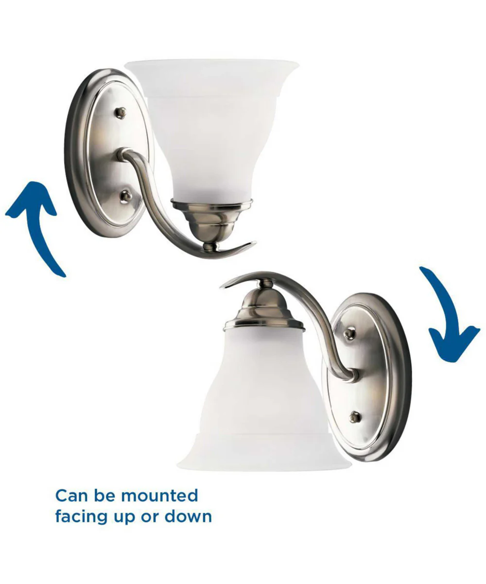Trinity 1-Light Etched Glass Traditional Bath Vanity Light Brushed Nickel - Image 4