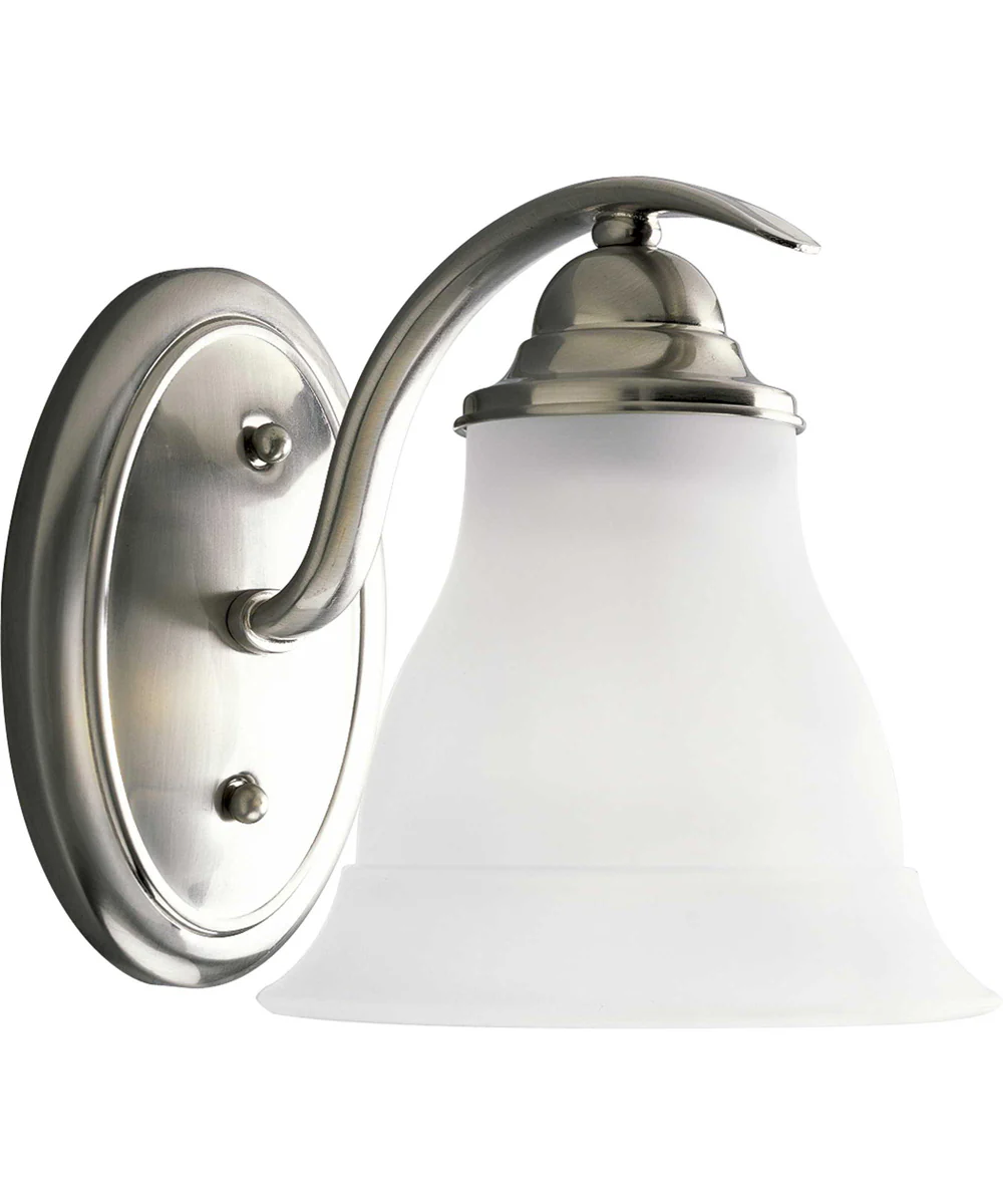 Trinity 1-Light Etched Glass Traditional Bath Vanity Light Brushed Nickel - Image 5