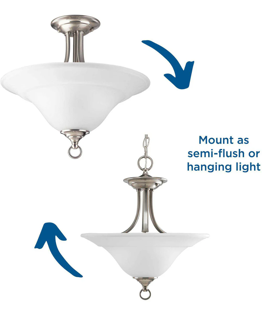 Trinity 2-Light 16" Semi-Flush Brushed Nickel - Image 4