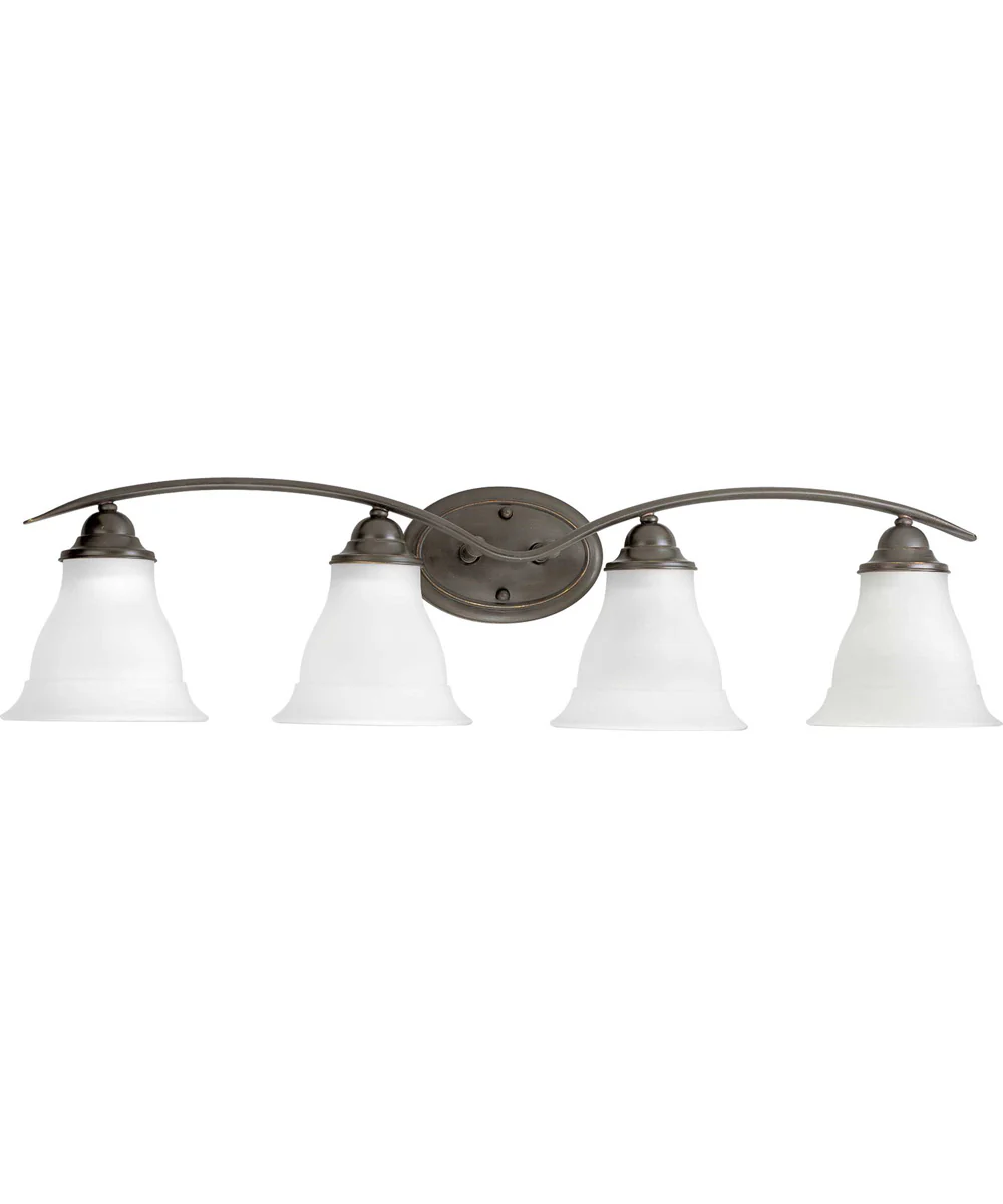 Trinity 4-Light Etched Glass Traditional Bath Vanity Light Antique Bronze - Image 2