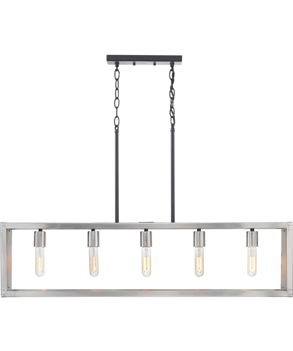 Union Square 5-Light Coastal Chandelier Light Stainless Steel - Image 4