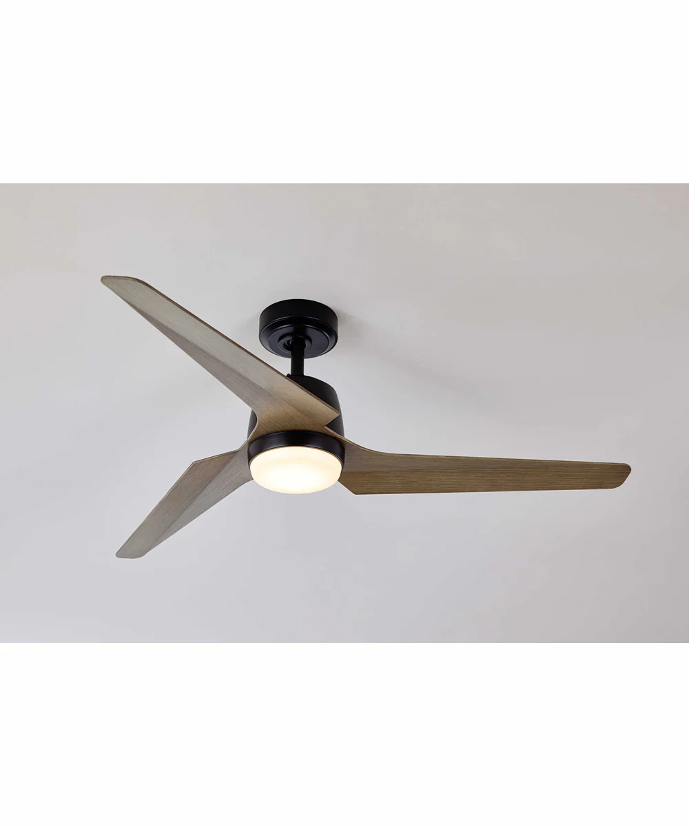 Upshur 52" Indoor/Outdoor Transitional Ceiling Fan with LED Light Kit Matte Black - Image 3
