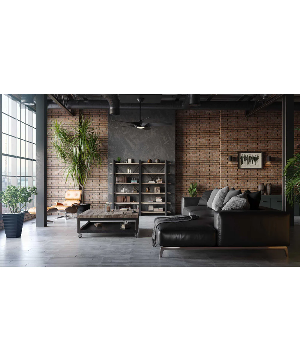 Vernal 60" 5-Blade Matte LED Wifi Transitional Indoor/Outdoor Smart DC Ceiling Fan Black - Image 2