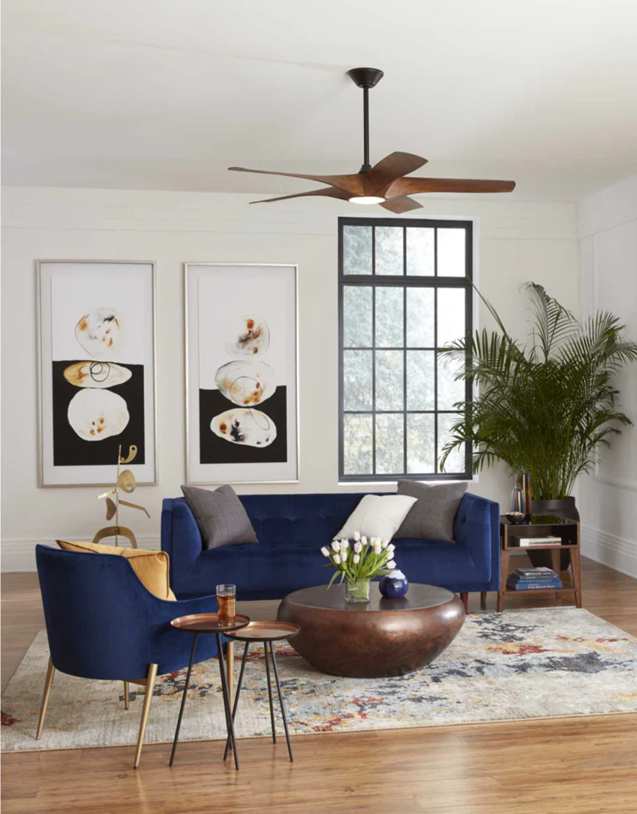 Vernal 60" 5-Blade Woodgrain LED Wifi Transitional Indoor/Outdoor Smart DC Ceiling Fan Koa Woodgrain - Image 15