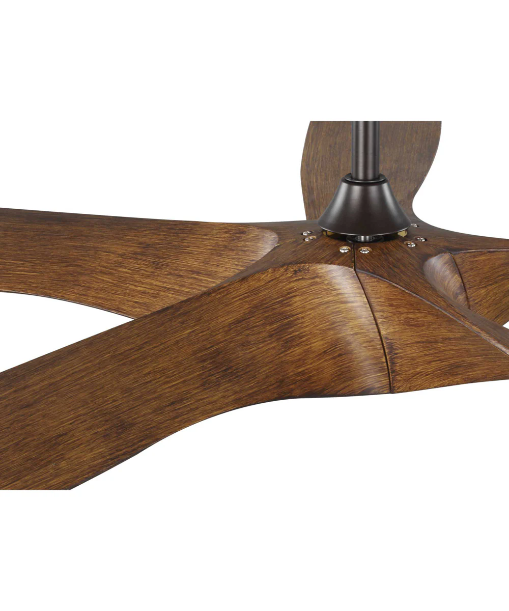 Vernal 60" 5-Blade Woodgrain LED Wifi Transitional Indoor/Outdoor Smart DC Ceiling Fan Koa Woodgrain - Image 5
