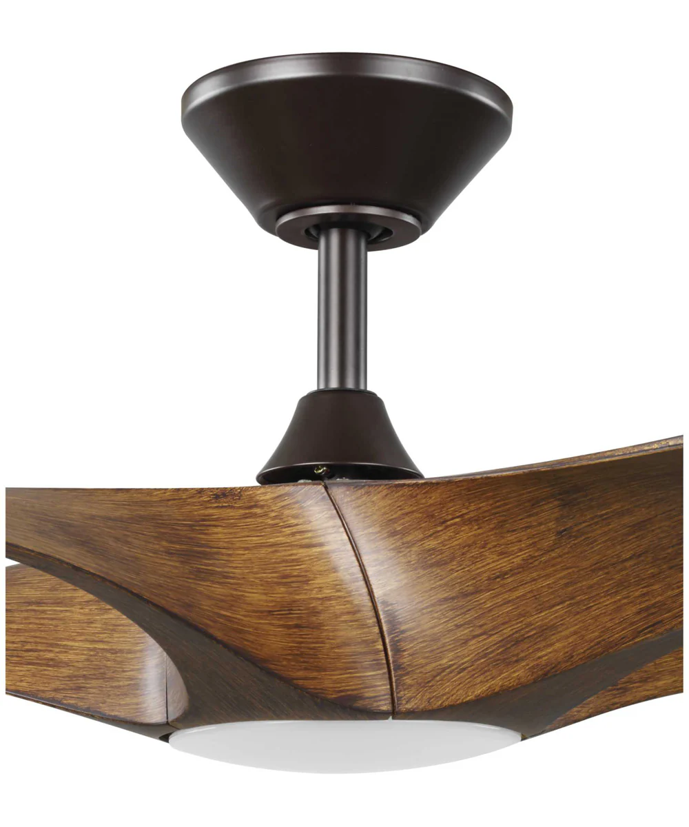 Vernal 60" 5-Blade Woodgrain LED Wifi Transitional Indoor/Outdoor Smart DC Ceiling Fan Koa Woodgrain - Image 8