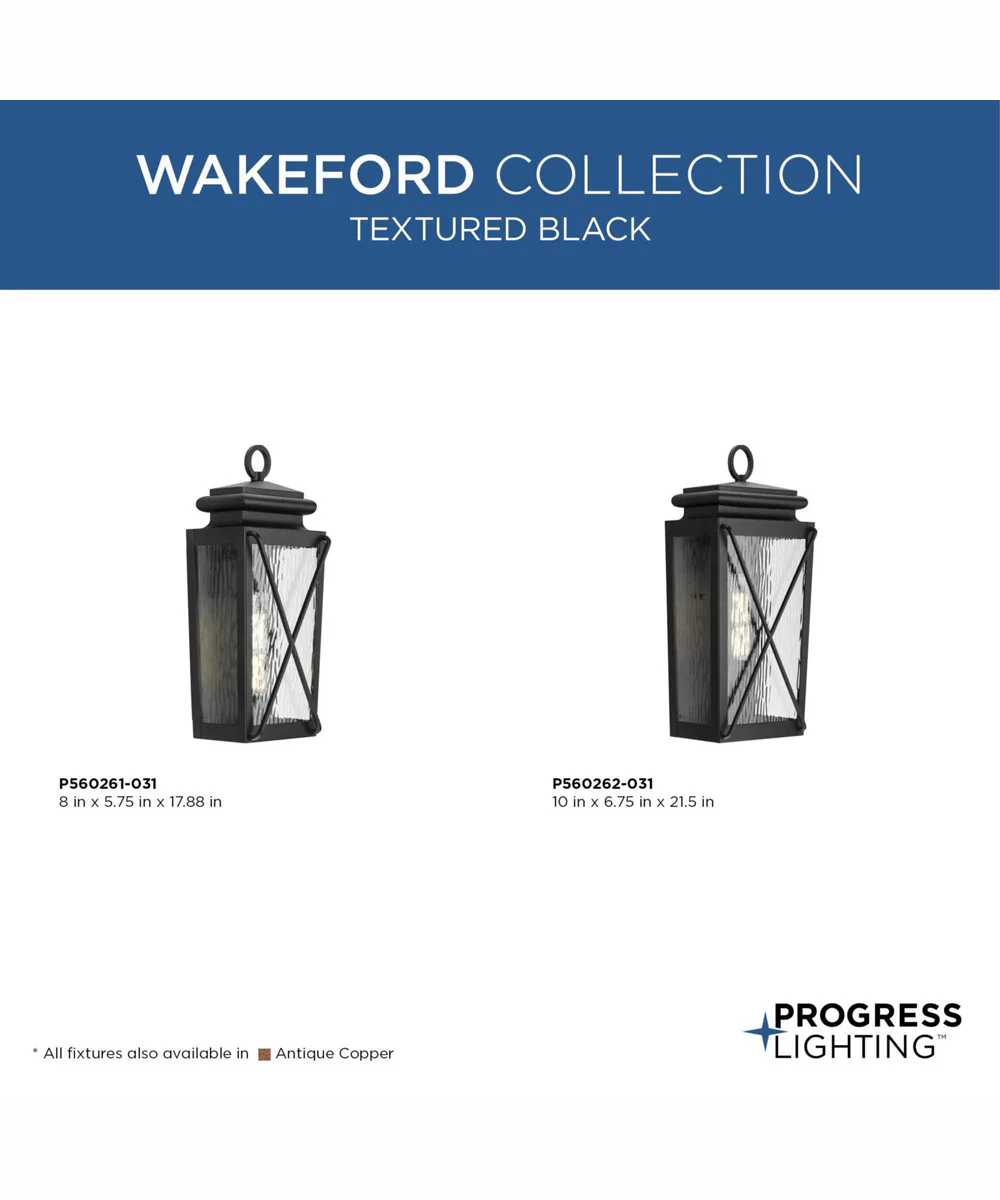 Wakeford 1-Light Transitional Outdoor Small Wall Lantern Textured Black - Image 6