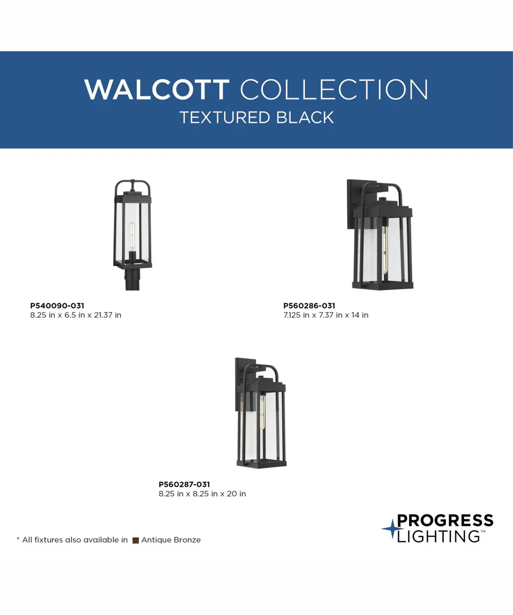 Walcott 1-Light Modern Farmhouse Outdoor Large Wall Lantern Textured Black - Image 9