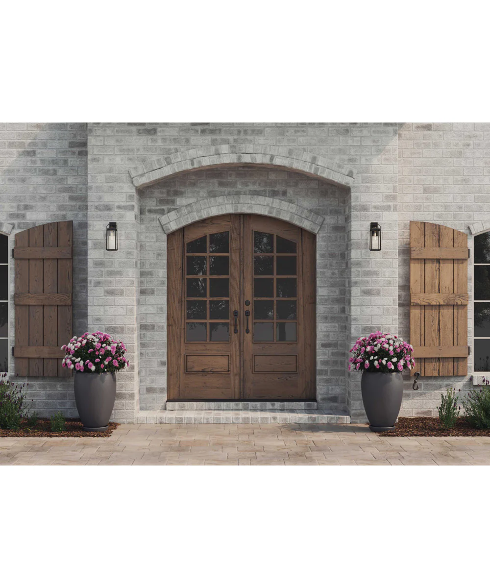 Walcott 1-Light with Brasstone Accents Clear Glass Transitional Outdoor Wall Lantern Light Antique Bronze - Image 2