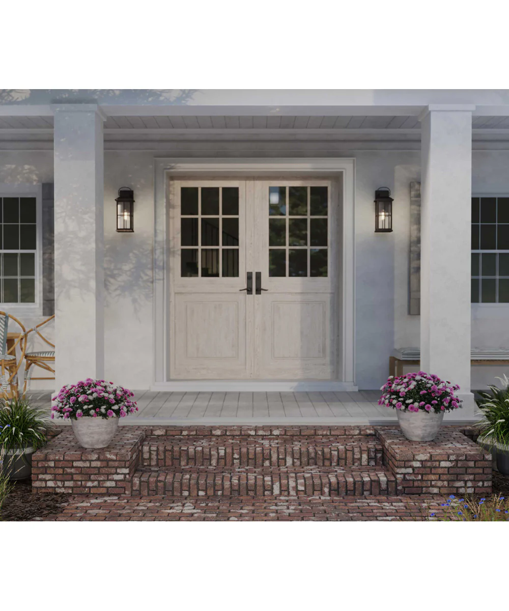 Williamston 1-Light Clear Glass Transitional Style Large Outdoor Wall Lantern Antique Bronze - Image 3